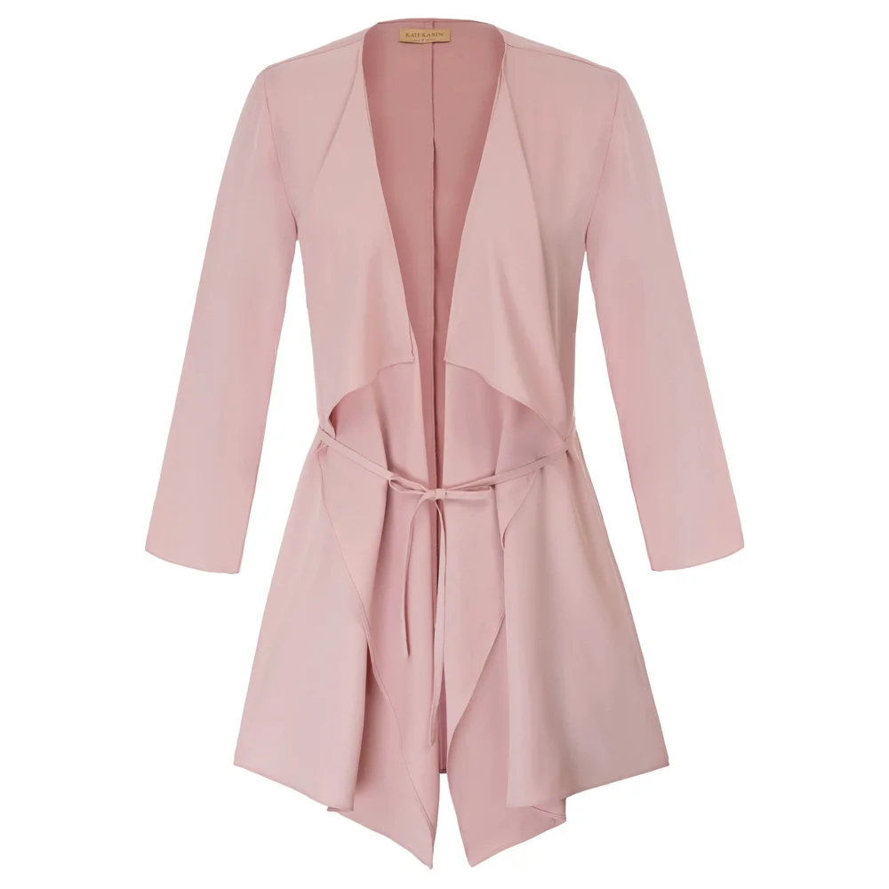 

Women Open Front Cardigan Long Sleeve Waterfall Collar Coat Loose Tops Casual