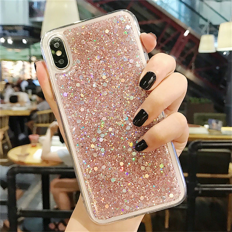 ELETEIL блеск Чехол для iPhone X XR 8 7 6 6s плюс XS силиконовый Вернуться ТПУ чехлы мобильных