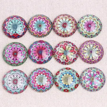 

onwear mix pattern photo round glass cabochon 25mm 20mm 12mm diy flatback handmade jewelry findings for earrings pendants
