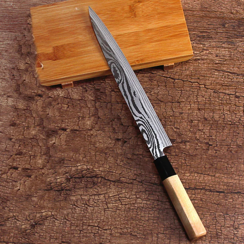 LDZ Hot Japanese 8-inch kitchen knife sashimi sushi Salmon knife Filleting Knives 5Cr15mov Damascus pattern steel cooking knife LDZ Hot Japanese 8-inch kitchen knife sashimi sushi Salmon knife Filleting Knives 5Cr15mov Damascus pattern steel cooking knife