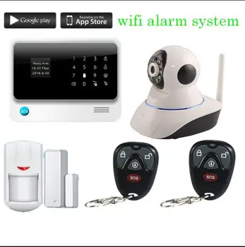 

G90B plus WiFi GSM GPRS Home Security Alarm System Russian/Spanish/French menu burglar alarm work with 2MP wifi IP PTZ camera