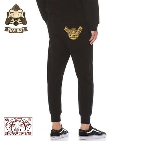 Tide бренд Evisu дикие хлопковые Модные мужские спортивные штаны дышащие теплые мужские повседневные брюки Аутентичные черные брюки 701