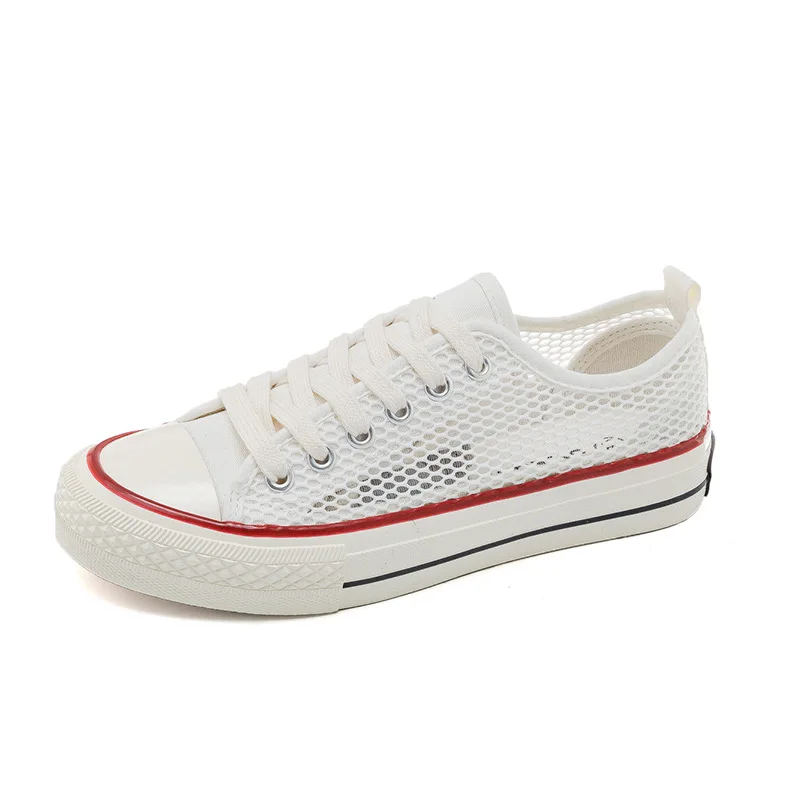

Canvas shoes girls 2019 summer mesh casual shoes pupils sports mesh hollow retro popular big children's shoes