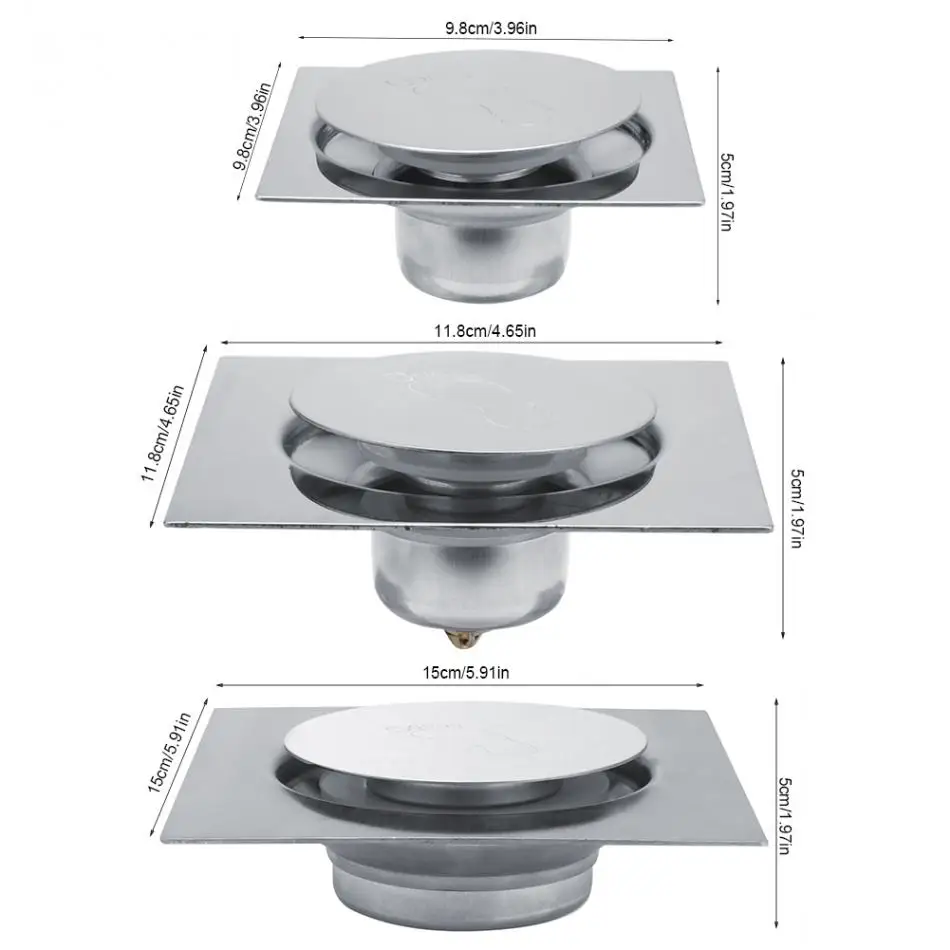 3.5in 4in 5in сливная педаль для ванной комнаты, дренажный Слив для ванной комнаты, санузел, гараж, подвал, мусорная решетка, напольные стоки