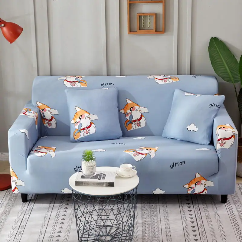 Растягивающиеся Нескользящие Угловые Чехлы для дивана, полиэфирный чехол, секционный эластичный, все включено, диванная подушка, диванное полотенце для гостиной - Цвет: Color 10
