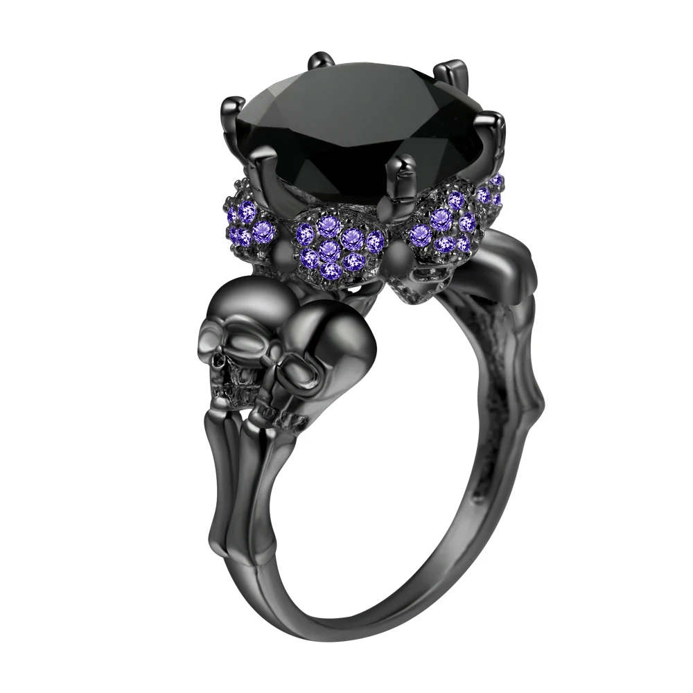 Black Zirconia Engagement Ring Black Rhodium Plated jewelry Size 6