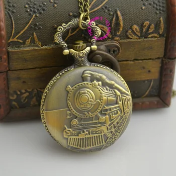 

new wholesale price good quality bronze antique vintage woman lady girl classical train head figure pocket watch necklace hour