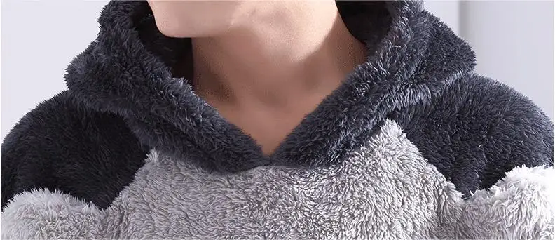 Корейский мультяшный пижамный комплект мягкая теплая Пижама с капюшоном в стиле