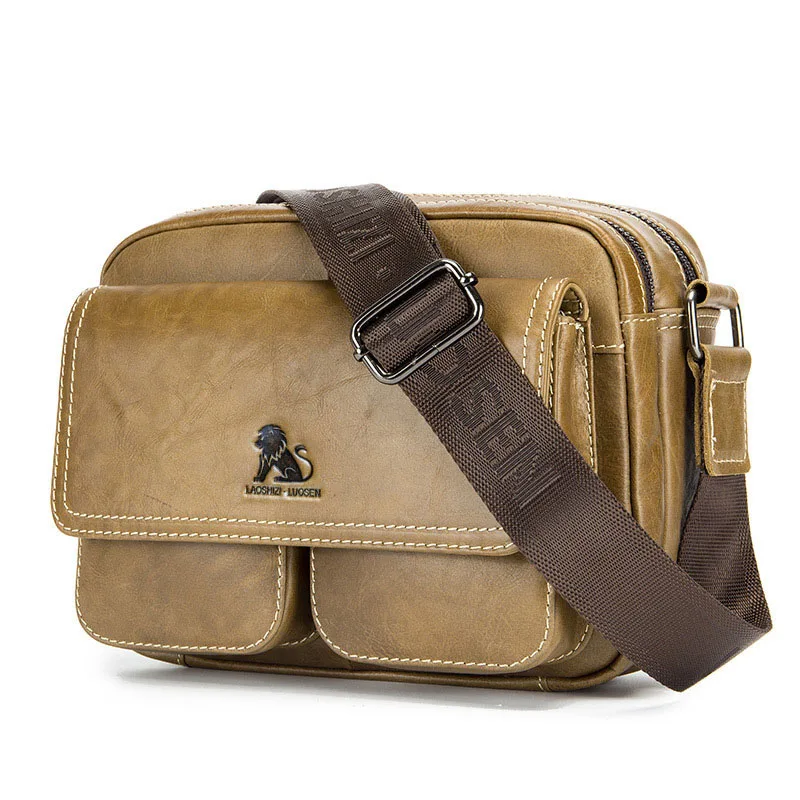 

2018 New Retro Cow leather Man Bag Corssbody Handlebags Multifunction High School Bags Totes Messenger Bags Fashion Messenger