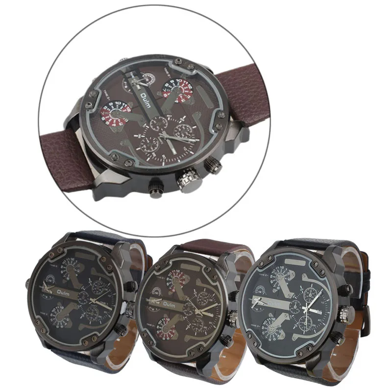 

Men Wrist Watches Luxury Military Army Dual Time Quartz Large Dial Sports reloj mujer hombre Good-looking High Quality #420717