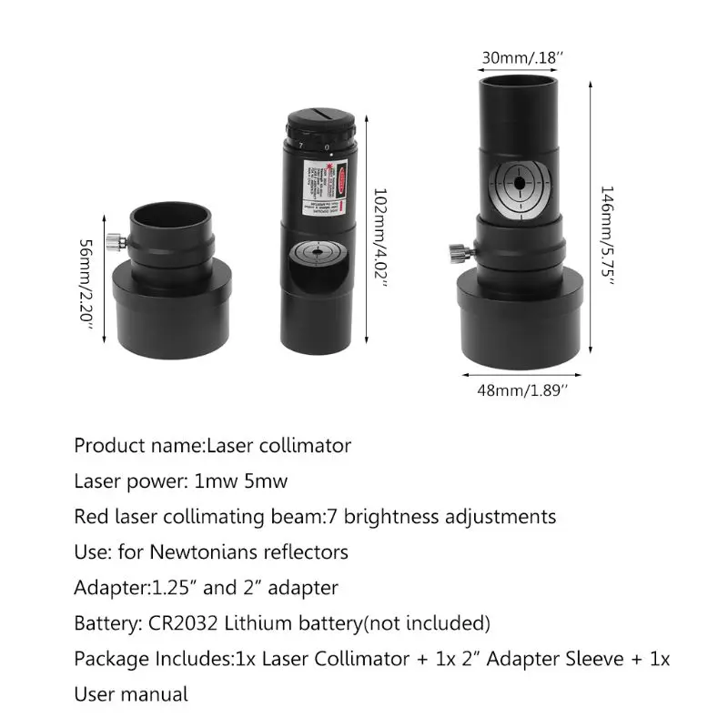 1,2" Лазерный коллиматор 2" рукав для Newtonian отражатель телескоп астрономический телескоп аксессуары окуляр Лазерная адаптация