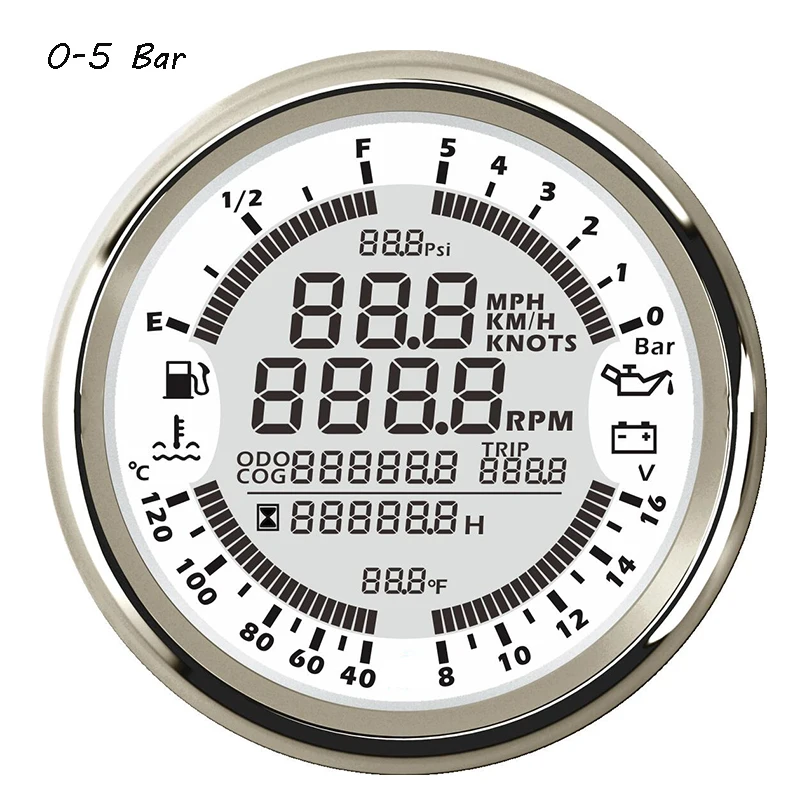 6 in 1 Multi functional Gauge Meter 85mm Car GPS Speedometer Truck Boat