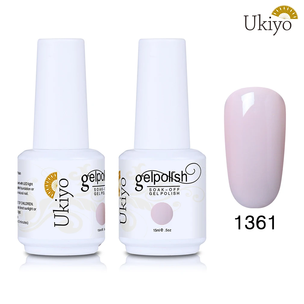 Ukiyo 15 мл Лак для ногтей 170 великолепный цвет Гель-лак для ногтей Vernis полуперманентное верхнее покрытие Базовое покрытие гель-лаки для ногтей Гель-лак - Цвет: 1361