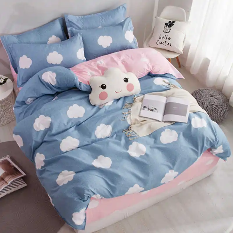 ParkShin Dot Art White Pink Bed Cover Set Decor Home Bedding Set Textile Bedroom Adult Girl Duvet Cover Flat Sheet Bed Linen Set - Цвет: 22