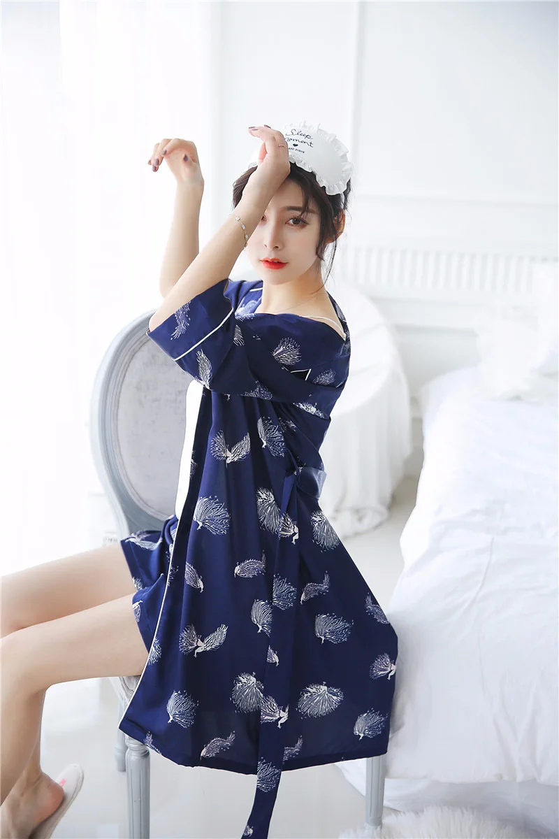 Fdfklak высококачественный комплект из 3 предметов пижамный комплект сезон: весна–лето пижамы женщина Винтаж печати пижамы Для женщин