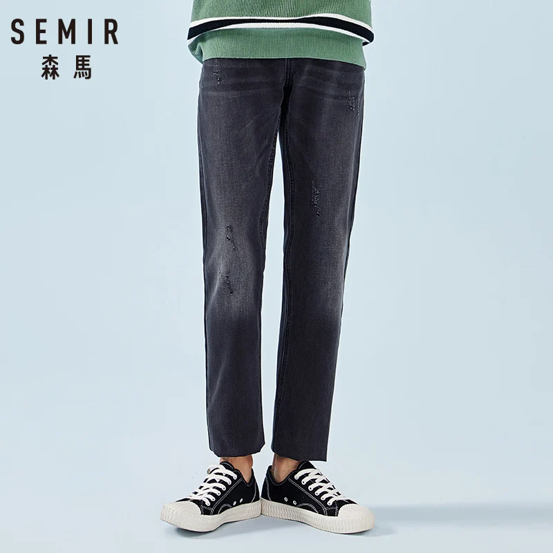 Low Price SEMIR Washed Jeans for Men Skinny Jeans in Soft Cotton Men's Slim Fit Jeans Straight Leg Men Classci Jeans Trousers Pants