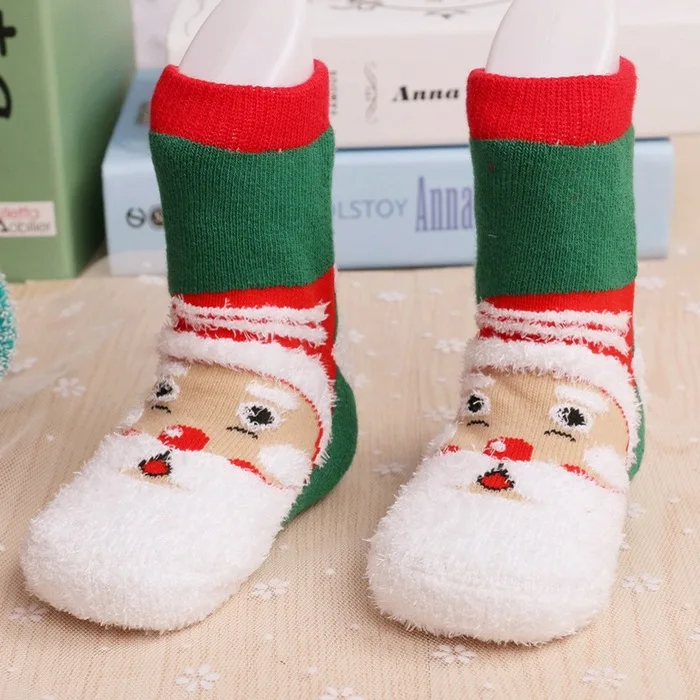 6 пар махровых детских утепленных зимних носков с героями мультфильмов на Рождество носки для малышей от 1 до 3 лет - Цвет: Небесно-голубой