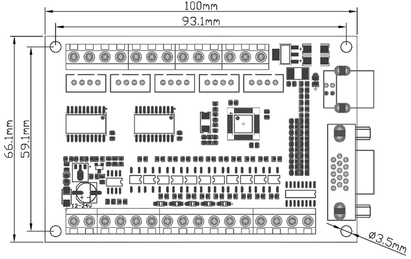 khz usbcnc suave stepper placa de fuga