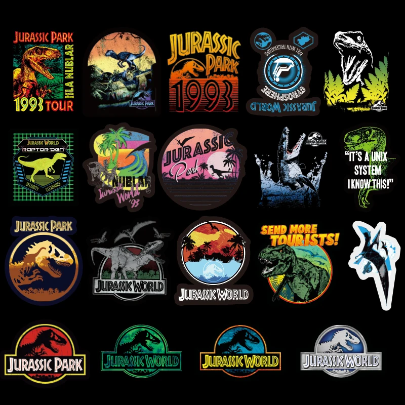 75 قطعة الجوراسي بارك ملصقات لعب للأطفال الحيوان مضحك ملصقا صائق الديكور الجوراسي بارك إلى كمبيوتر محمول Skateboard حقيبة