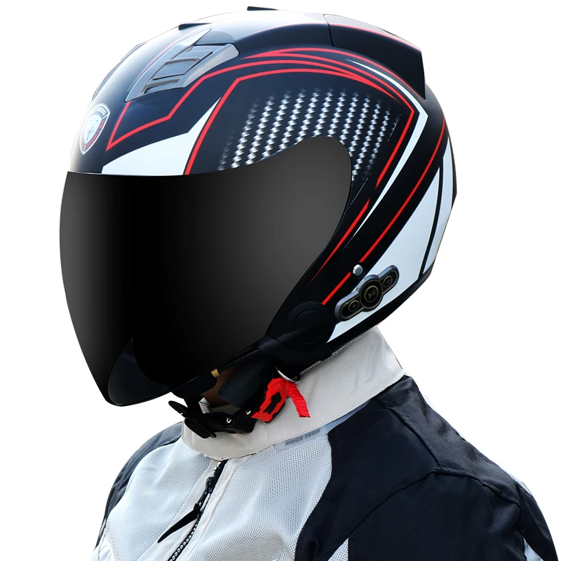 

Motorcycle Bluetooth Helmet Headset Speaker Half Open Face Safety Full Shield Visor Bike Motocross Riding Helmets
