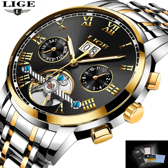 2018 LIGE Brand Watch Men Mechanical Watch Automatic Watch Fashione luxury Submariner Clock Male Reloj Hombre Relogio Masculino