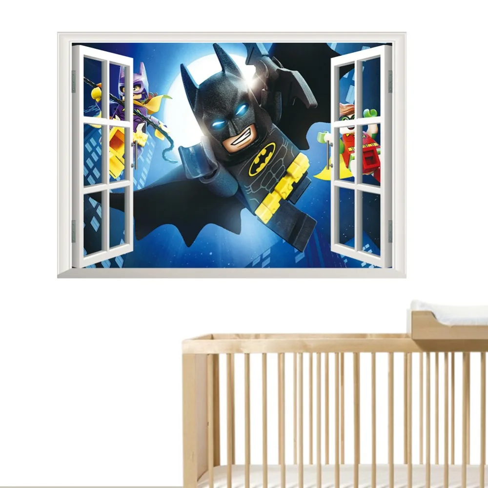 Lego Batman Super Hero Nursery Mural Wall Decal Baby Boy Decoration