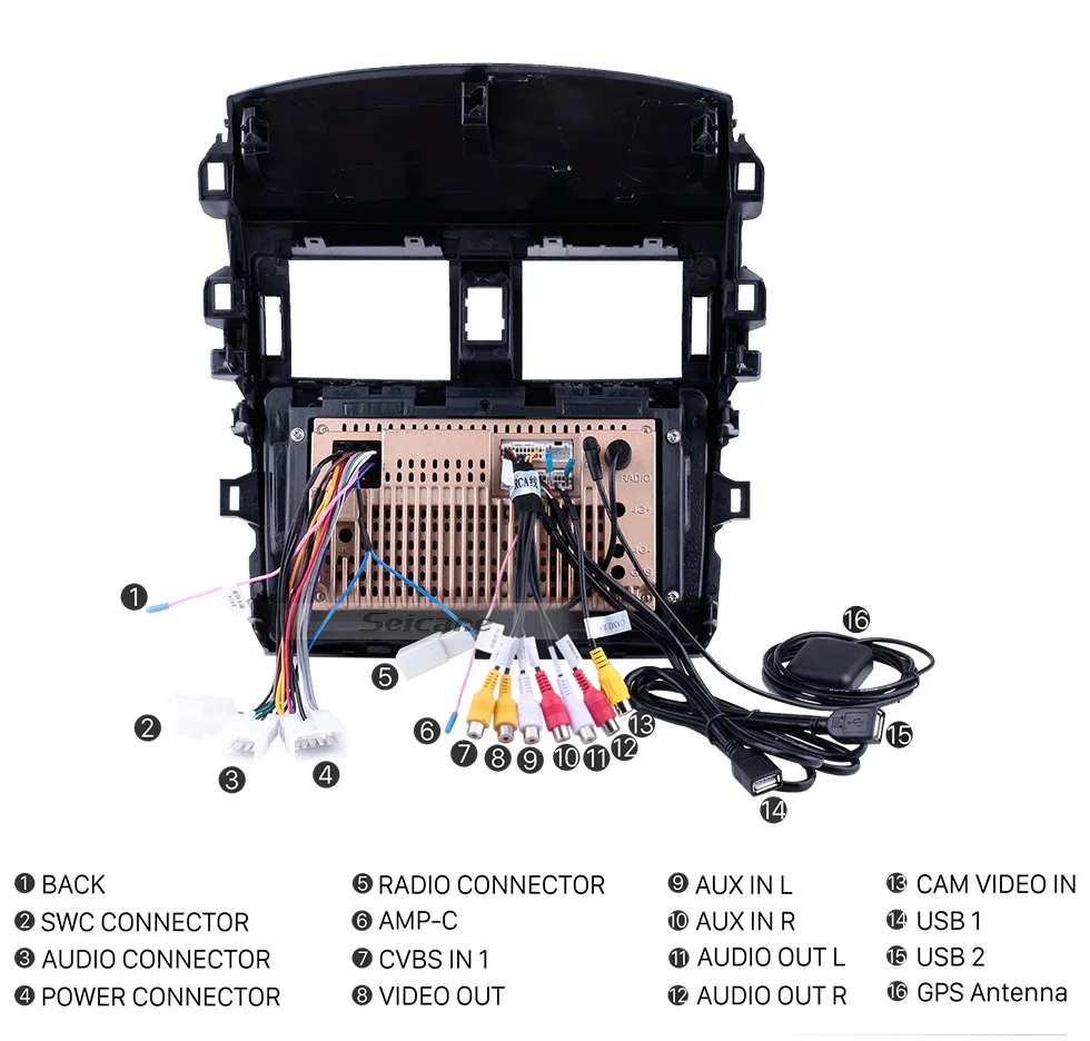 Seicane 2 Гб ОЗУ " 2din Android 8,1 gps навигация радио для 2007 2008 2009 2010 Toyota Старый Corolla Bluetooth музыка стерео