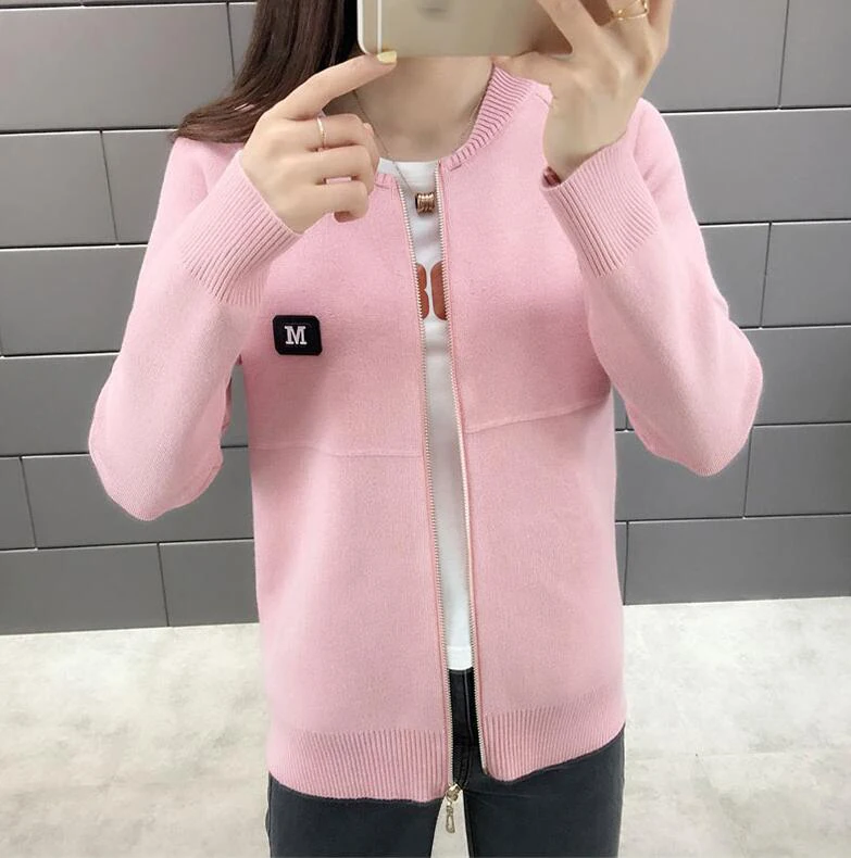 Women Cardigan New Fashion Autumn Casual Long Sleeve zipper Short Knitted Sweater Cardigan Coat For Women knit Jacket Tops