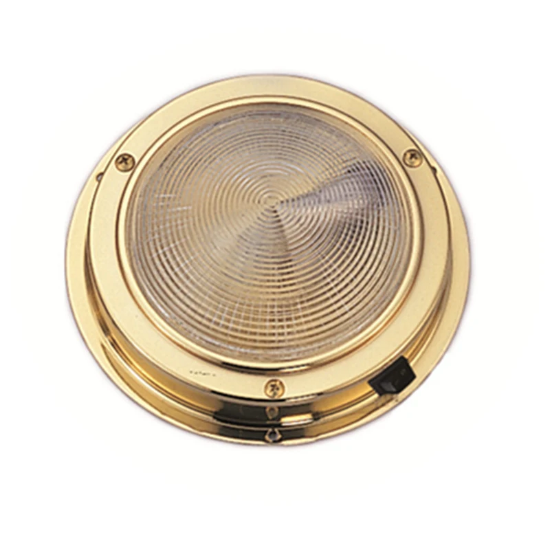 Brass Dome light Interior 137MM Base Marine Boat Yacht 3W Warm White