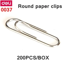 200 шт./кор. Deli 0037 круглые бумажные зажимы 29 мм Металлические зажимы никелевая заколка