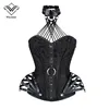 Wechery Steampunk Corset Tops Gothic Clothing Sexy Halter Steel Boned Zipper Corsets Bustiers Modeling Strap Lingerie Tightening ► Photo 1/6