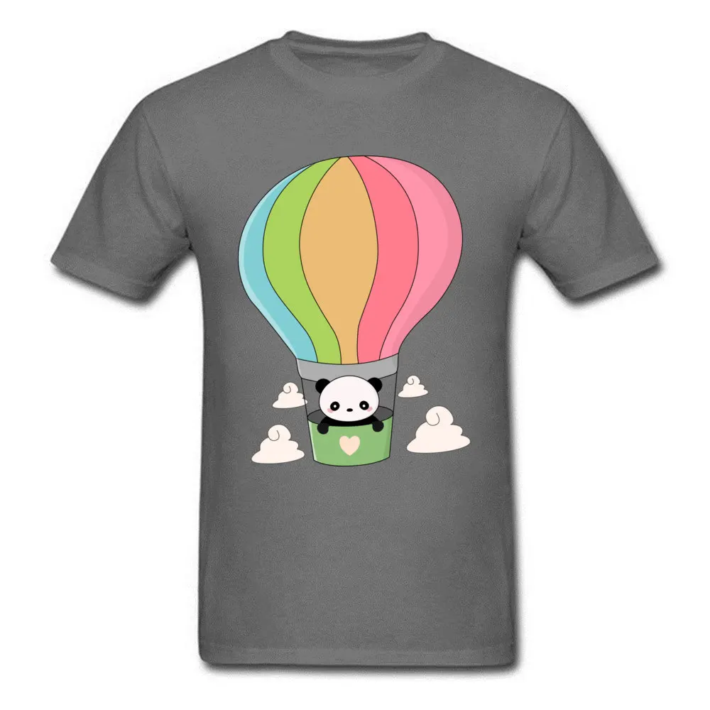  Men Tshirts Cute Hot Air Balloon Panda Simple Style Tops & Tees All Cotton O Neck Short Sleeve Summer Top T-shirts NEW YEAR DAY Cute Hot Air Balloon Panda carbon