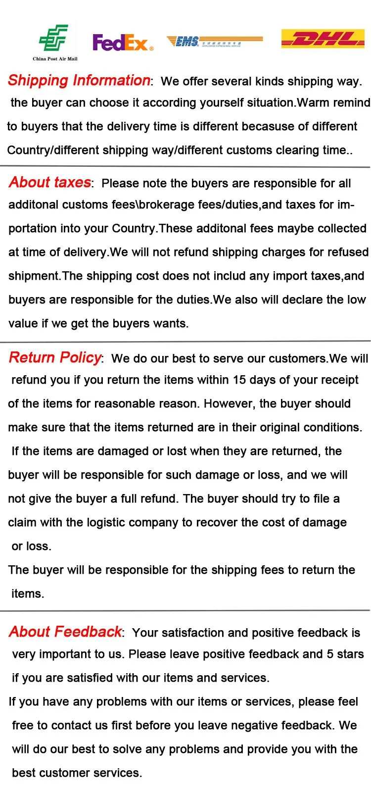 back policy card