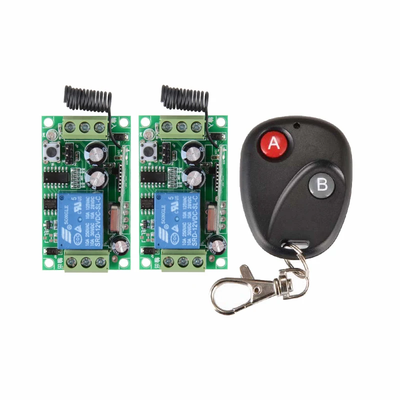 

Free shiiping DC12V 1CH RF 315MHZ /433MHZ learning code rf wireless remote control switch system