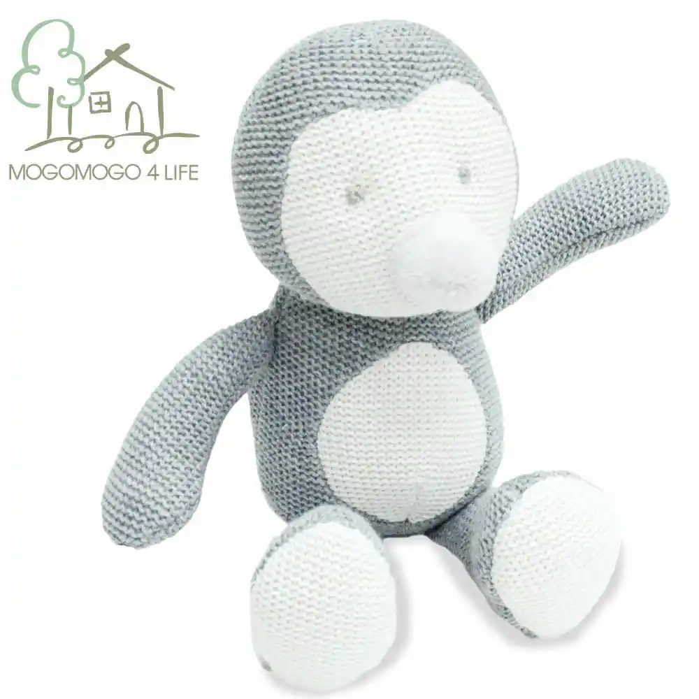 

Luxury low price 24cm gray penguin baby doll,hand-made cotton linen Eco material,birthday party gift