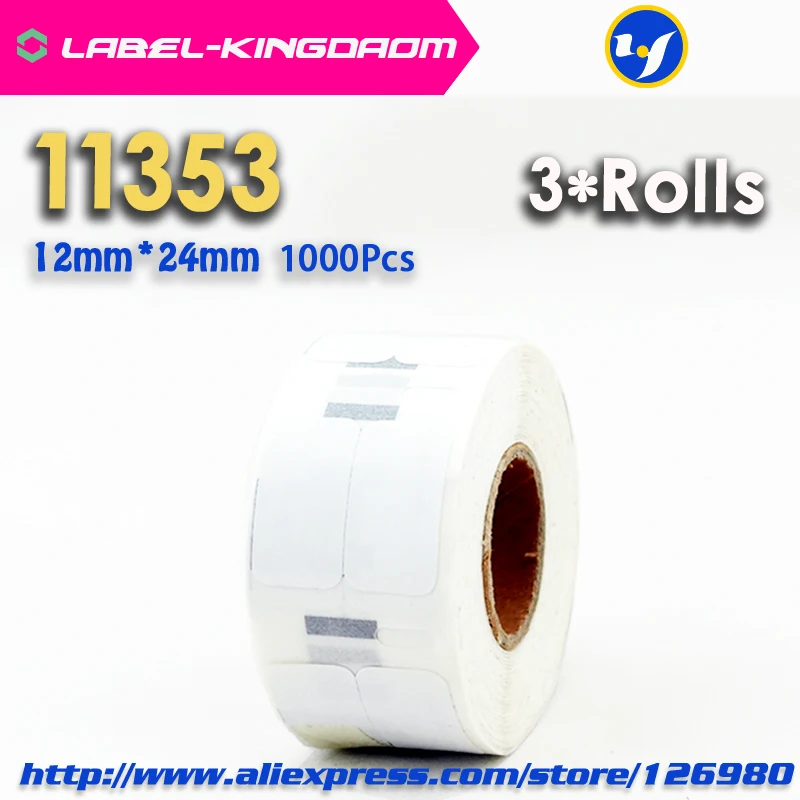 

3 Rolls Dymo Compatible 11353 Label 12mm*24mm 1000Pcs/Roll Compatible for LabelWriter 400 450 450Turbo Printer Seiko SLP 440 450