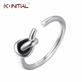 Kinitial 1Pcs New Original 925 Sterling Silver Knot Open Rings For Women Personalized Girl Sterling-silver-jewelry Tail Ring