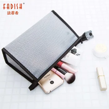 

FADISH Clear Compact Portable Make up Women Makeup Organizer Bag Girls Cosmetic Bag Toiletry Travel Kits Storage Bag Hand Bag