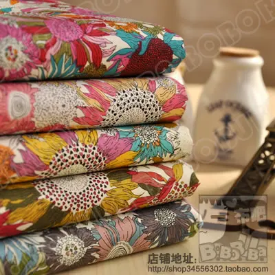 2016 Patchwork Cotton Fabric Fc021 Multicolour Sunflower Colored Cotton Prints Cloth Full Fabric Costumiers Poplin Handmade Diy