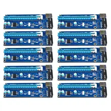 10pcs/lot 60cm 1x 16x USB 3.0 PCI-E Express Extender Riser Card with SATA 15pin to 4pin Power Cable for Bitcoin Miner Mining