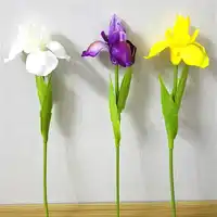 10 ชิ้นประดิษฐ์ดอกไม้ Pu Iris ตกแต่งบ้าน Wedding Bouquet ดอกไม้ปลอม