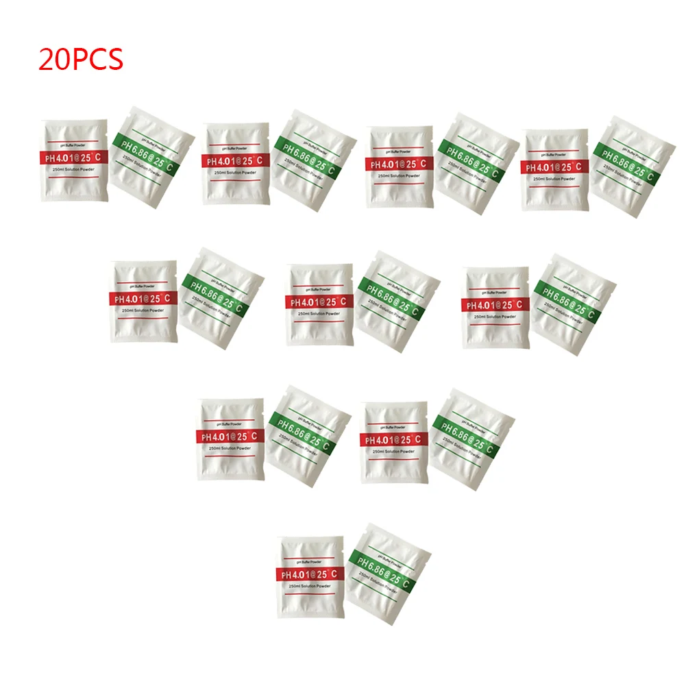 

20pcs/Bag PH Meters Buffer Solution Powder Set Quick and Easy pH Calibration 4.01 6.86 Calibration Powders