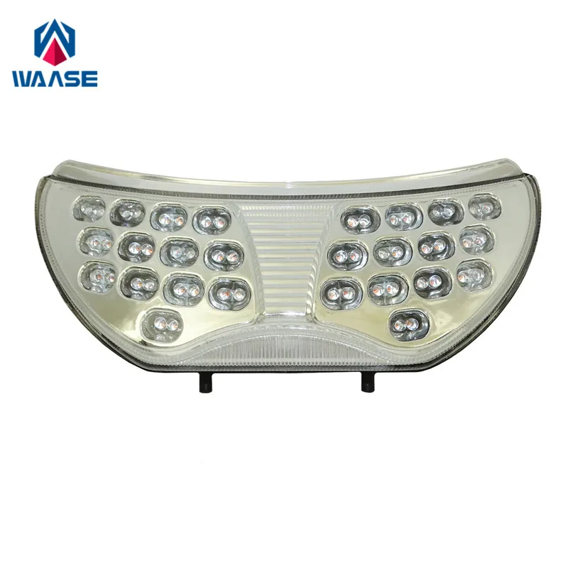 Waase мотоцикл для HONDA CBR600F4i CBR 600 F4i 2004 2005-2007 Хром Задний фонарь стоп-сигнал встроенные Сигналы поворота светодиодный свет - Цвет: Clear Lens