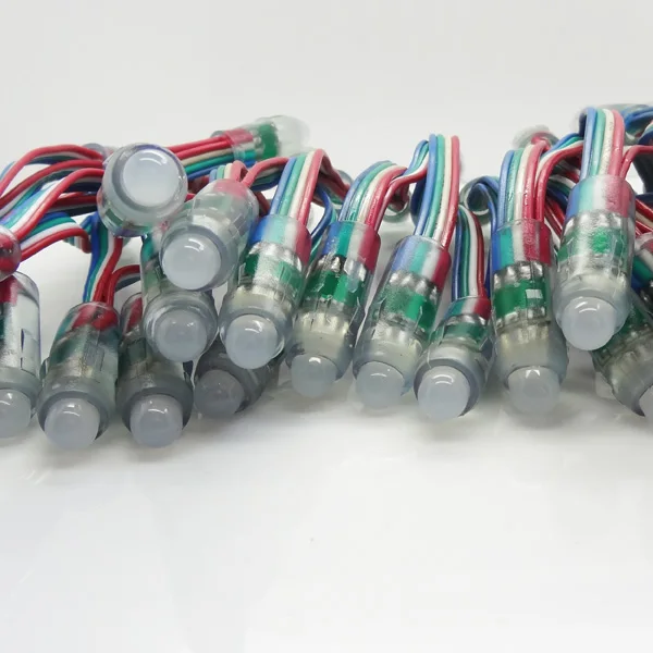 12 мм цветная (RGB) Цвет светодиодный строковый модуль, круглой формы, 50 шт./строка, Водонепроницаемый IP68, вход DC5V, только в том случае, цветная