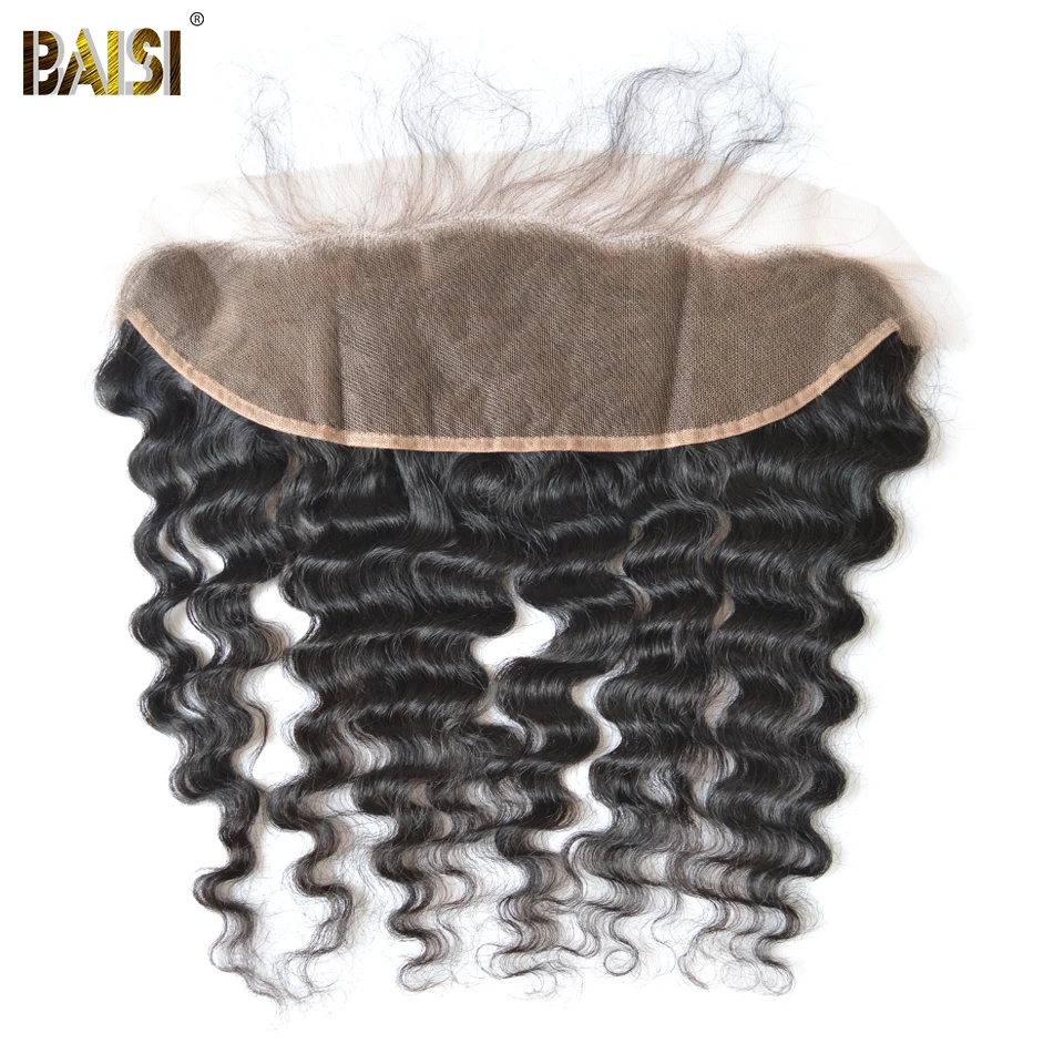 BAISI Hair 100% необработанные человеческие волосы перуанские девственные натуральные волнистые волосы 3 пучка с фронтальной