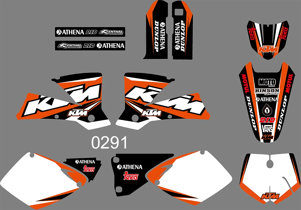 4 вида стилей команда графика фоны наклейки для KTM SX 2001 2002
