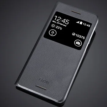 Flip Cover PU Leather Case for HTC Desire 728 D728 D728W 728w Phone covers with view window For HTC Desire 728G dual