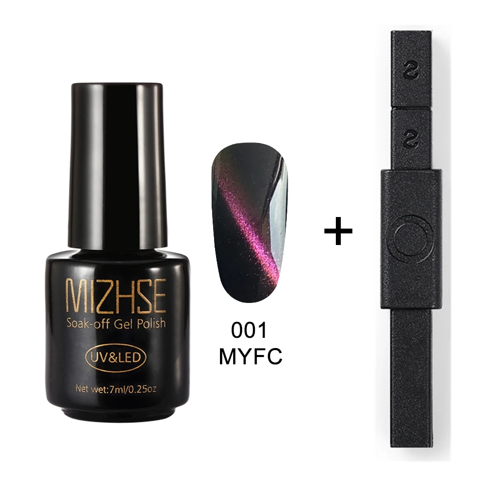 MYFC001 and BLCT MIZHSE 7 мл Гель-лак для ногтей Jade Cat Eye Полупостоянный Гель-лак для ногтей 3D эффект магнит для кошачьих глаз гель для маникюра Лак для ногтей - Цвет: MYFC001 and BLCT