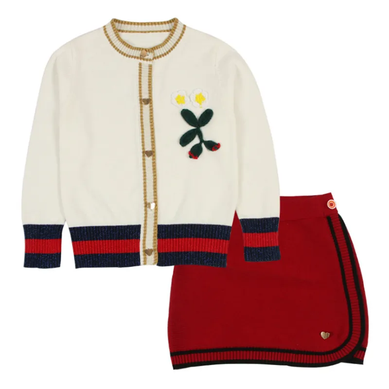

Toddler Autumn Winter Girls Clothing Sets Kids Cotton 2 pcs Clothes Children outfits Long Sleeve Sweater Suits For Girls knitted