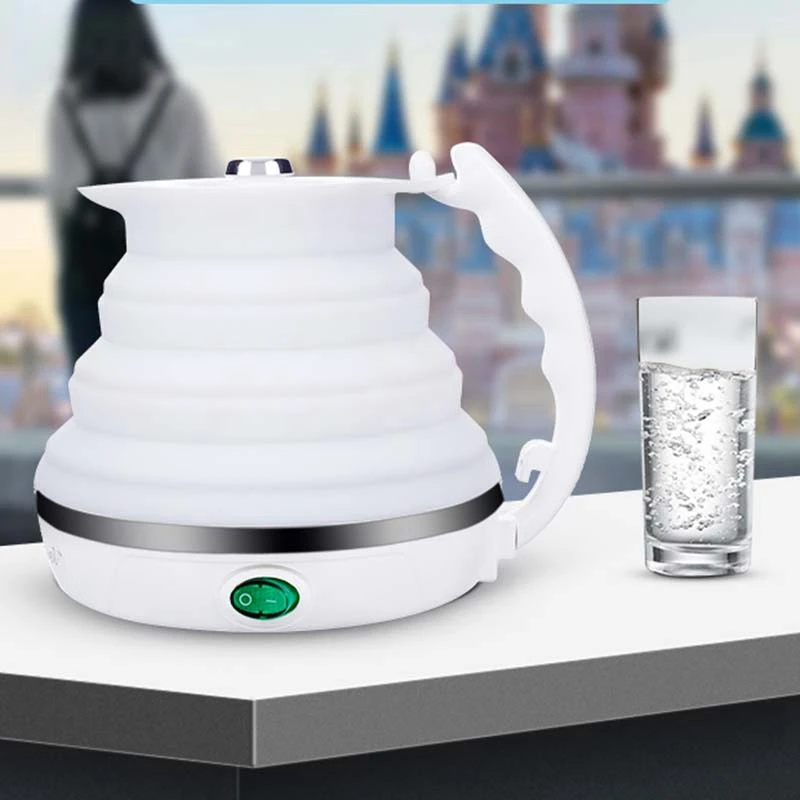 EU Plug Electric Kettle Silicone Foldable Portable Travel Camping Water Boiler Adjustable Voltage Home Electric Appliances